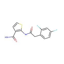 NC(=O)c1ccsc1NC(=O)Cc1ccc(F)cc1F ZINC000071329891