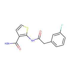 NC(=O)c1ccsc1NC(=O)Cc1cccc(F)c1 ZINC000071329895