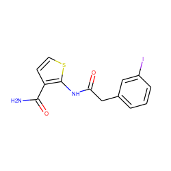 NC(=O)c1ccsc1NC(=O)Cc1cccc(I)c1 ZINC000071317205