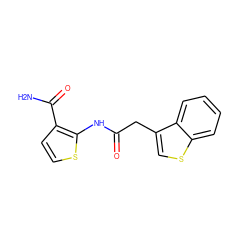 NC(=O)c1ccsc1NC(=O)Cc1csc2ccccc12 ZINC000071318764