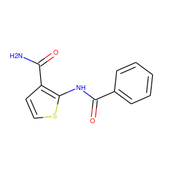 NC(=O)c1ccsc1NC(=O)c1ccccc1 ZINC000004281482