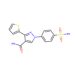 NC(=O)c1cn(-c2ccc(S(N)(=O)=O)cc2)nc1-c1cccs1 ZINC000103248247