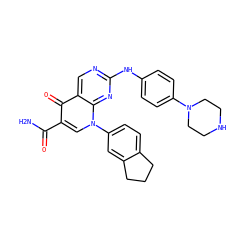 NC(=O)c1cn(-c2ccc3c(c2)CCC3)c2nc(Nc3ccc(N4CCNCC4)cc3)ncc2c1=O ZINC000053050601