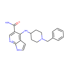 NC(=O)c1cnc2[nH]ccc2c1NC1CCN(Cc2ccccc2)CC1 ZINC000474608421