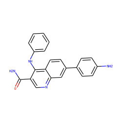 NC(=O)c1cnc2cc(-c3ccc(N)cc3)ccc2c1Nc1ccccc1 ZINC000028960109