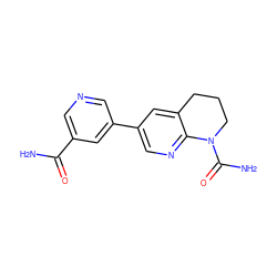 NC(=O)c1cncc(-c2cnc3c(c2)CCCN3C(N)=O)c1 ZINC000221456128