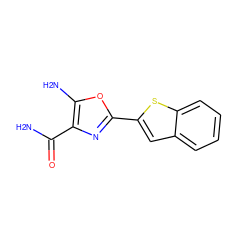 NC(=O)c1nc(-c2cc3ccccc3s2)oc1N ZINC000013686784