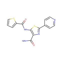 NC(=O)c1nc(-c2ccncc2)sc1NC(=O)c1cccs1 ZINC000149890520