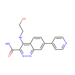 NC(=O)c1nnc2cc(-c3ccncc3)ccc2c1NCCO ZINC000095587432