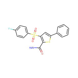 NC(=O)c1sc(-c2ccccc2)cc1S(=O)(=O)c1ccc(F)cc1 ZINC000072118990