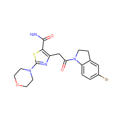 NC(=O)c1sc(N2CCOCC2)nc1CC(=O)N1CCc2cc(Br)ccc21 ZINC000103240898