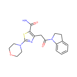 NC(=O)c1sc(N2CCOCC2)nc1CC(=O)N1CCc2ccccc21 ZINC000103240875