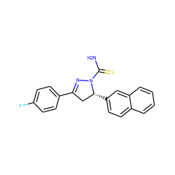 NC(=S)N1N=C(c2ccc(F)cc2)C[C@H]1c1ccc2ccccc2c1 ZINC000095581681