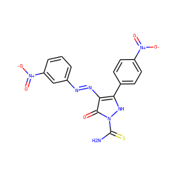 NC(=S)n1[nH]c(-c2ccc([N+](=O)[O-])cc2)c(/N=N/c2cccc([N+](=O)[O-])c2)c1=O ZINC000169320237