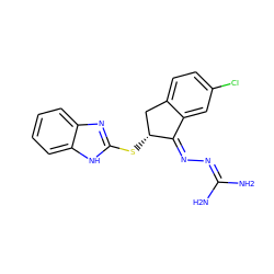 NC(N)=N/N=C1\c2cc(Cl)ccc2C[C@H]1Sc1nc2ccccc2[nH]1 ZINC000043013366