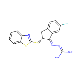 NC(N)=N/N=C1\c2cc(F)ccc2C[C@H]1Sc1nc2ccccc2s1 ZINC000043065897