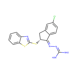 NC(N)=N/N=C1\c2ccc(Cl)cc2C[C@H]1Sc1nc2ccccc2s1 ZINC000043078970