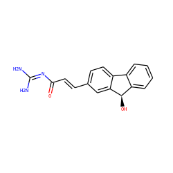 NC(N)=NC(=O)/C=C/c1ccc2c(c1)[C@H](O)c1ccccc1-2 ZINC000103241392
