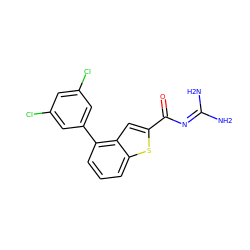 NC(N)=NC(=O)c1cc2c(-c3cc(Cl)cc(Cl)c3)cccc2s1 ZINC000028523913