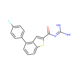 NC(N)=NC(=O)c1cc2c(-c3ccc(F)cc3)cccc2s1 ZINC000028524356