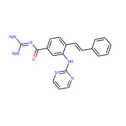 NC(N)=NC(=O)c1ccc(/C=C/c2ccccc2)c(Nc2ncccn2)c1 ZINC000043120989