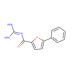 NC(N)=NC(=O)c1ccc(-c2ccccc2)o1 ZINC000013642629