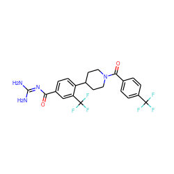 NC(N)=NC(=O)c1ccc(C2CCN(C(=O)c3ccc(C(F)(F)F)cc3)CC2)c(C(F)(F)F)c1 ZINC000095555632