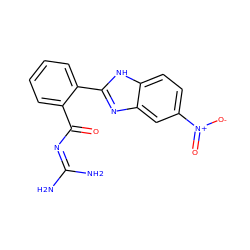 NC(N)=NC(=O)c1ccccc1-c1nc2cc([N+](=O)[O-])ccc2[nH]1 ZINC000028819104