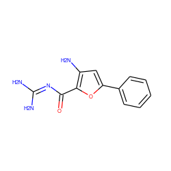 NC(N)=NC(=O)c1oc(-c2ccccc2)cc1N ZINC000028822419