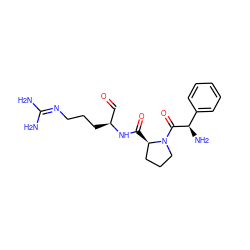 NC(N)=NCCC[C@@H](C=O)NC(=O)[C@@H]1CCCN1C(=O)[C@H](N)c1ccccc1 ZINC000013765389