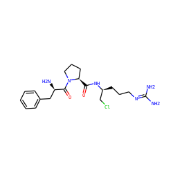 NC(N)=NCCC[C@@H](CCl)NC(=O)[C@@H]1CCCN1C(=O)[C@H](N)Cc1ccccc1 ZINC000028769778