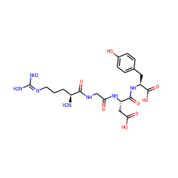 NC(N)=NCCC[C@H](N)C(=O)NCC(=O)N[C@@H](CC(=O)O)C(=O)N[C@@H](Cc1ccc(O)cc1)C(=O)O ZINC000013455551