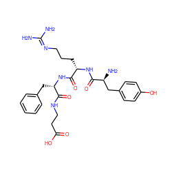 NC(N)=NCCC[C@H](NC(=O)[C@@H](N)Cc1ccc(O)cc1)C(=O)N[C@@H](Cc1ccccc1)C(=O)NCCC(=O)O ZINC000036216342