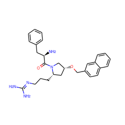 NC(N)=NCCC[C@H]1C[C@@H](OCc2ccc3ccccc3c2)CN1C(=O)[C@H](N)Cc1ccccc1 ZINC000036285362