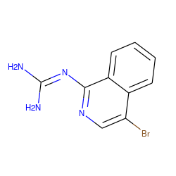 NC(N)=Nc1ncc(Br)c2ccccc12 ZINC000026970730