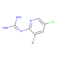 NC(N)=Nc1ncc(Cl)cc1Br ZINC000013436505