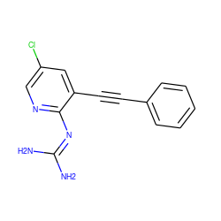 NC(N)=Nc1ncc(Cl)cc1C#Cc1ccccc1 ZINC000013436560