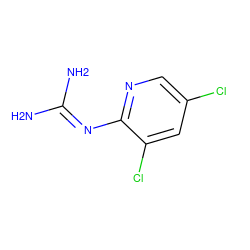 NC(N)=Nc1ncc(Cl)cc1Cl ZINC000013436502