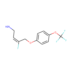 NC/C=C(/F)COc1ccc(OC(F)(F)F)cc1 ZINC000084652669