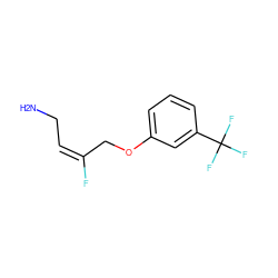 NC/C=C(/F)COc1cccc(C(F)(F)F)c1 ZINC000084758381