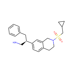 NC[C@@H](Cc1ccccc1)c1ccc2c(c1)CN(S(=O)(=O)CC1CC1)CC2 ZINC000116860965