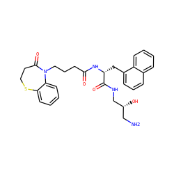 NC[C@@H](O)CNC(=O)[C@@H](Cc1cccc2ccccc12)NC(=O)CCCN1C(=O)CCSc2ccccc21 ZINC000028876759