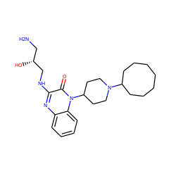 NC[C@@H](O)CNc1nc2ccccc2n(C2CCN(C3CCCCCCC3)CC2)c1=O ZINC000114765433