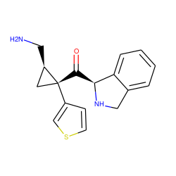 NC[C@@H]1C[C@@]1(C(=O)[C@@H]1NCc2ccccc21)c1ccsc1 ZINC000029042661