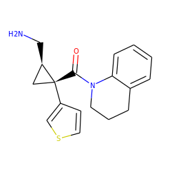 NC[C@@H]1C[C@@]1(C(=O)N1CCCc2ccccc21)c1ccsc1 ZINC000029042654