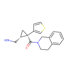 NC[C@@H]1C[C@@]1(C(=O)N1CCc2ccccc2C1)c1ccsc1 ZINC000029042659