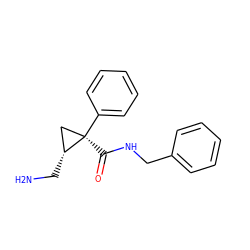 NC[C@@H]1C[C@@]1(C(=O)NCc1ccccc1)c1ccccc1 ZINC000029127662