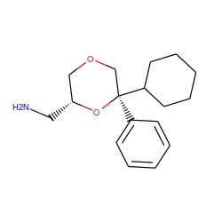 NC[C@@H]1COC[C@@](c2ccccc2)(C2CCCCC2)O1 ZINC000473150182