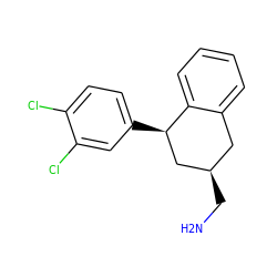 NC[C@@H]1Cc2ccccc2[C@H](c2ccc(Cl)c(Cl)c2)C1 ZINC000043154434