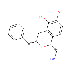 NC[C@@H]1O[C@H](Cc2ccccc2)Cc2c1ccc(O)c2O ZINC000013823805